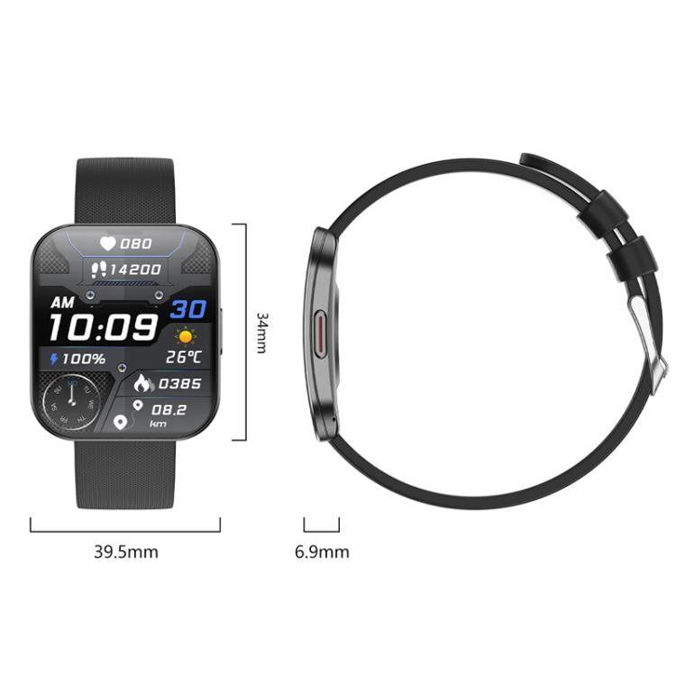 QS08 1.85 Inch Full-Screen Smart Watch with Real-Time Heart Rate/Blood Glucose/Blood Oxygen Monitor, SOS Alert, Sleep Tracking