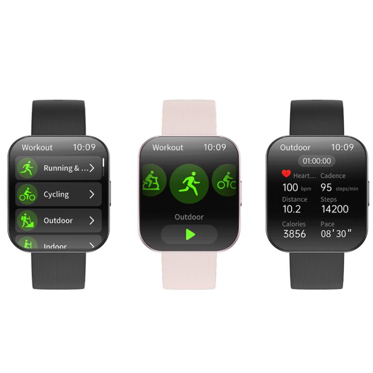 QS08 1.85 Inch Full-Screen Smart Watch with Real-Time Heart Rate/Blood Glucose/Blood Oxygen Monitor, SOS Alert, Sleep Tracking
