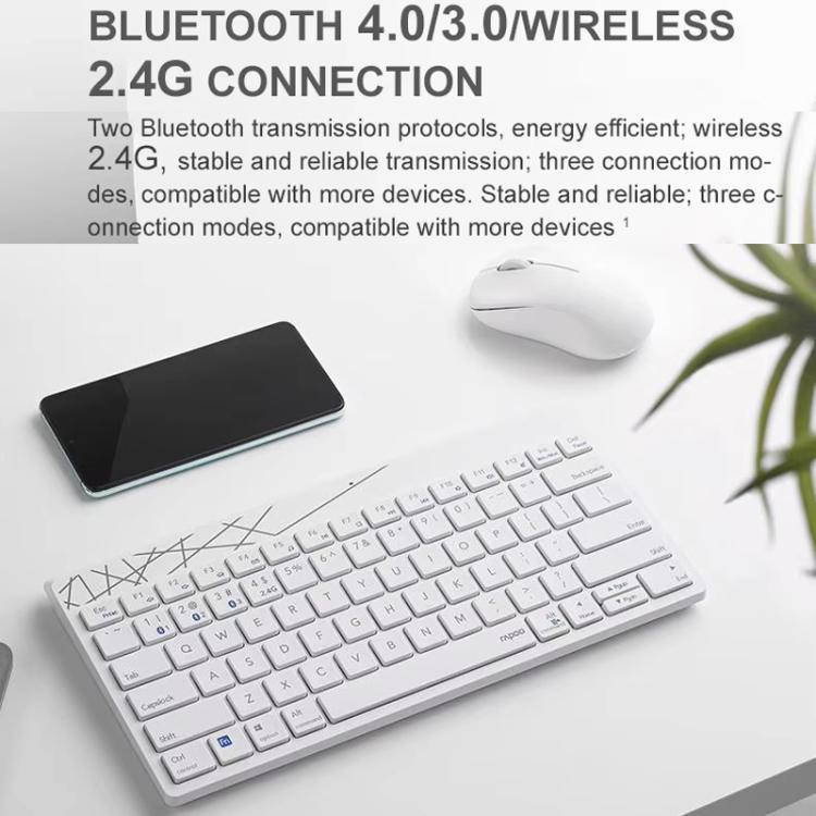 Rapoo 8000GT Bluetooth / 2.4G Wireless Keyboard Mice Set Laptop Tablet Cell Phone Keyboard And Mouse