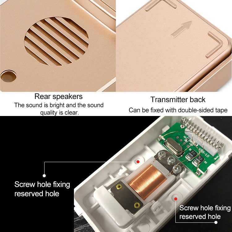 CACAZI FA8 One Button Three Receivers Self-Powered Smart Home Wireless Doorbell, EU Plug