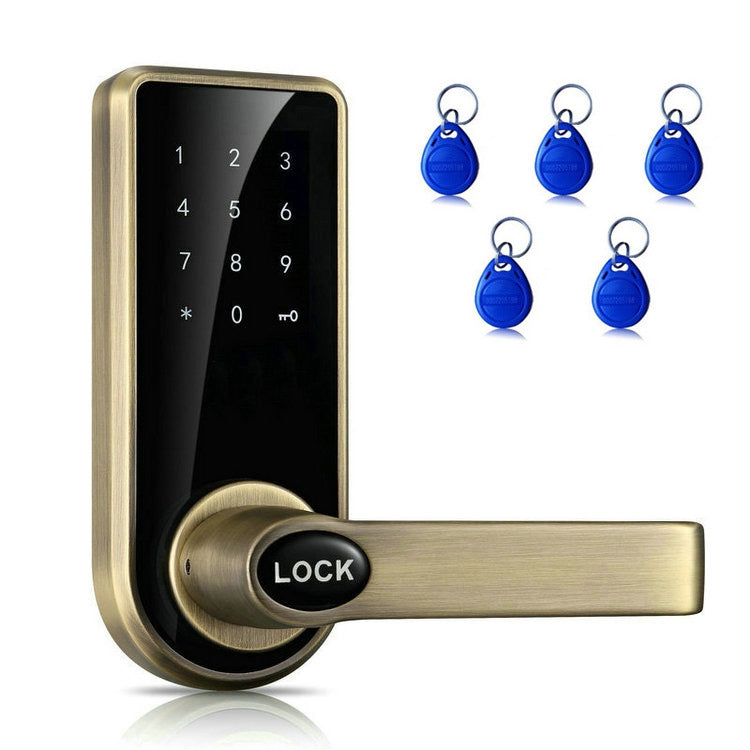 Password + Key + Sensor Card Zinc Alloy Red Bronze Electronic Door Lock Touch Screen Electronic Code Lock, OS8818-JS, OS8818-QGT Bronze, OS8818-HGT Red Bronze