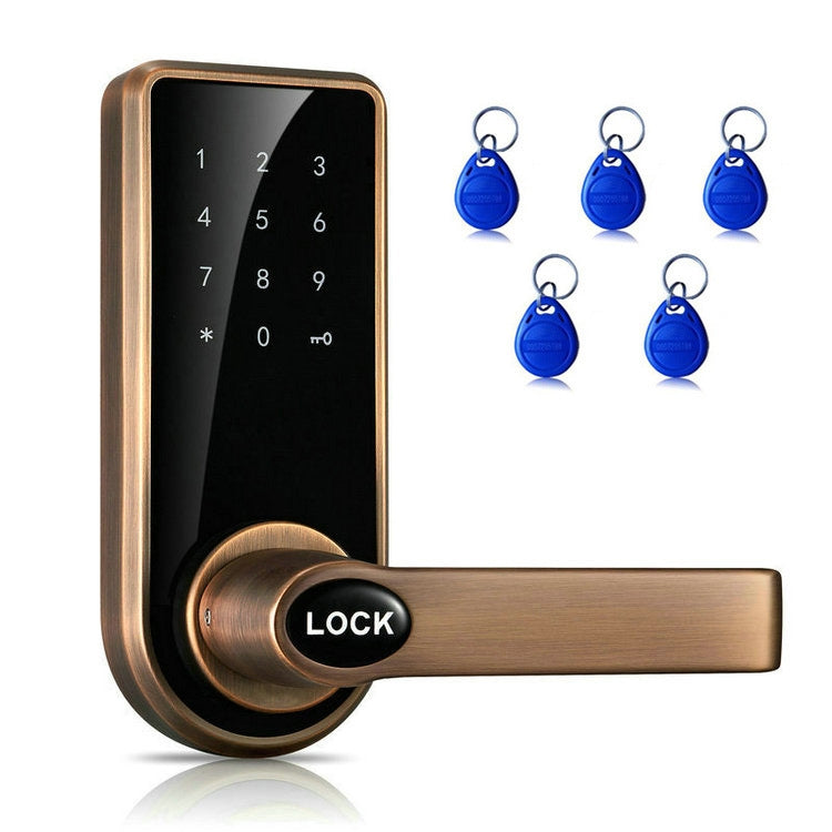 Password + Key + Sensor Card Zinc Alloy Red Bronze Electronic Door Lock Touch Screen Electronic Code Lock, OS8818-JS, OS8818-QGT Bronze, OS8818-HGT Red Bronze