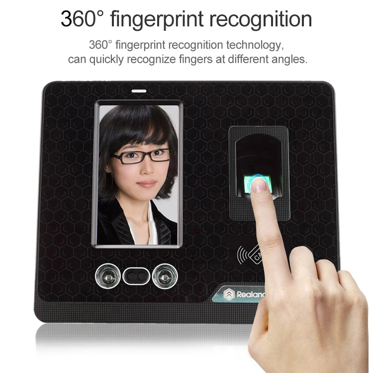 Realand G505 4.3 inch Color TFT Touch Screen Face Fingerprint WiFi Remote Time Attendance Machine, G505