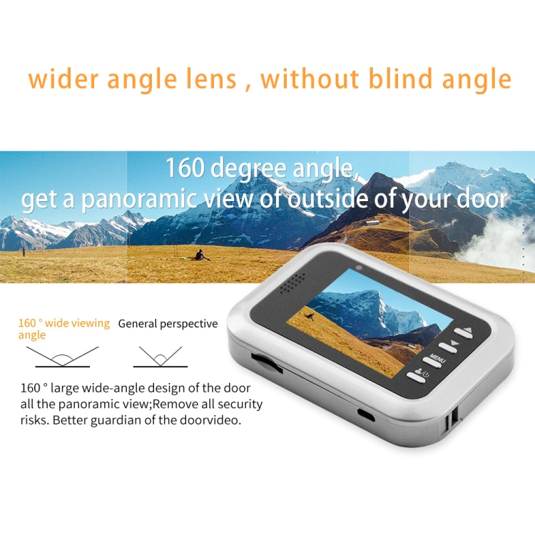 W8-S 2.4 inch Screen 2.0MP Security Camera No Disturb Peephole Viewer, Support TF Card