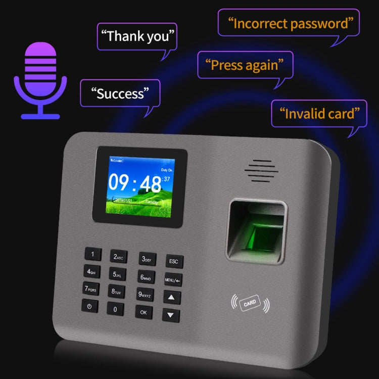 Realand AL325 Fingerprint Time Attendance with 2.4 inch Color Screen & ID Card Function & WiFi, AL325