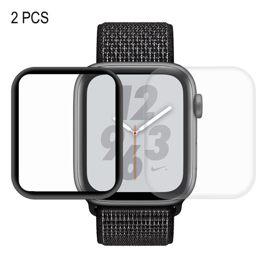 2 PCS ENKAY Hat-Prince 3D Full Screen PET + 3D Full Screen Electroplating PET Curved Heat Bending HD Screen Protector For Apple Watch Series 6 / 5 / 4 / Watch SE 44mm
