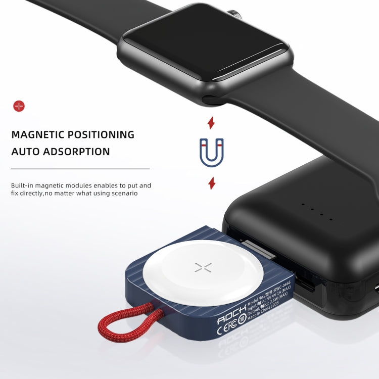 ROCK W26 Portable Magnetic Wireless Charger for Apple Watch, W26 USB Interface