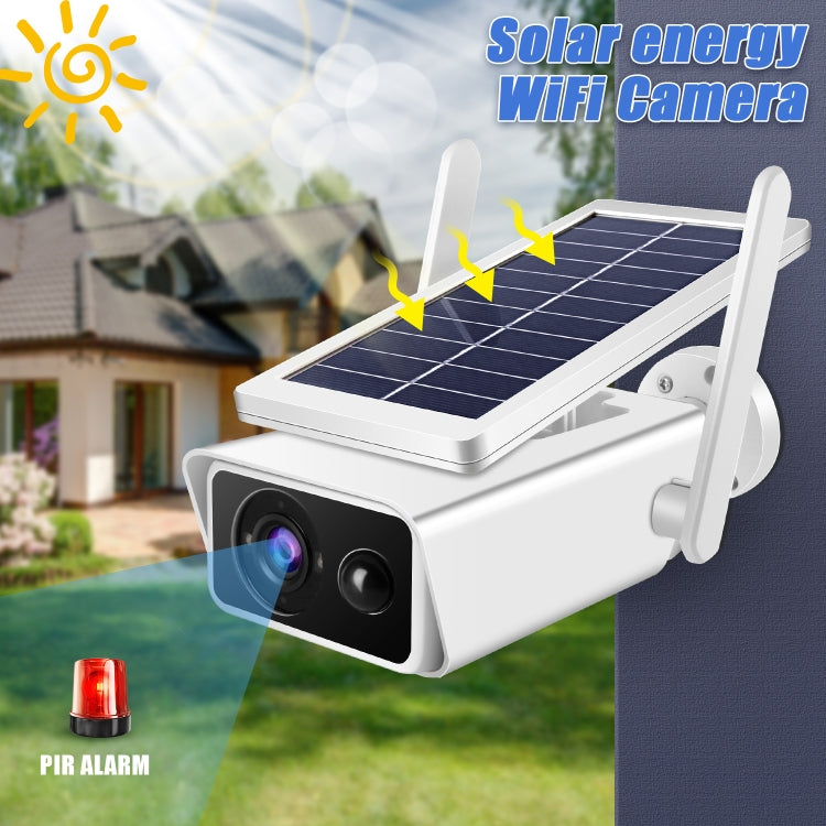 T13-2 1080P HD Solar Powered 2.4GHz WiFi Security Camera without Battery, Support Motion Detection, Night Vision, Two Way Audio, TF Card, T13-2 without Battery