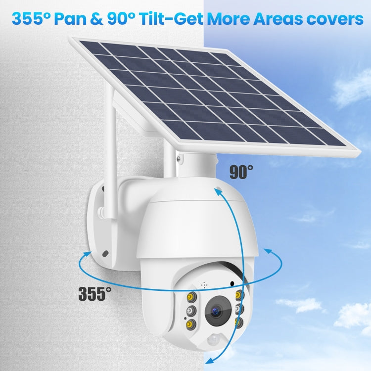 T16 1080P Full HD 4G (US Version) Network Monitoring Solar Powered Camera, Support PIR + Radar Alarm, Night Vision, Two Way Audio, TF Card, 4G (US Version)