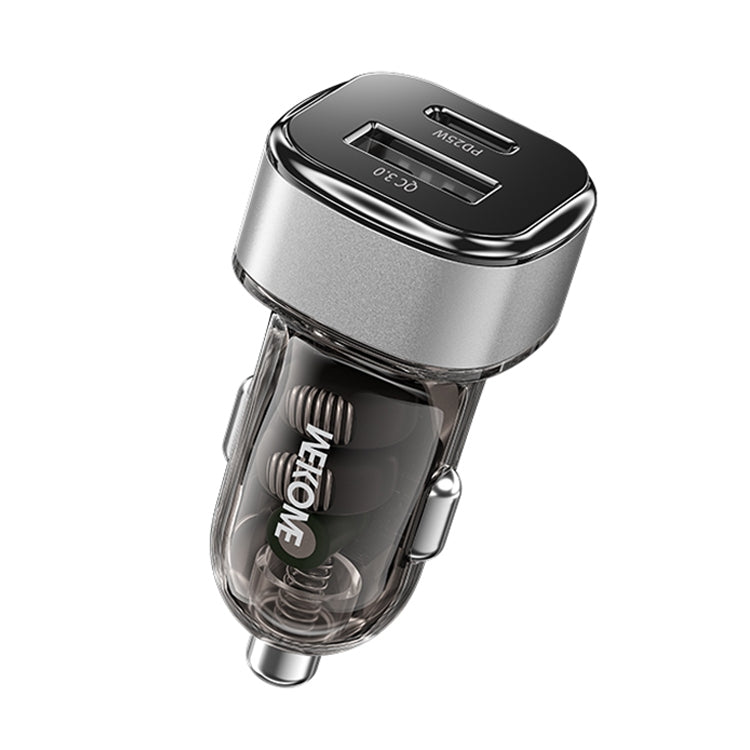 WK WP-C45 Vanguard Series Mecha Transparent USB+Type-C Fast Car Charger, WP-C45 (Orange), WP-C45 (Green), WP-C45 (Grey)