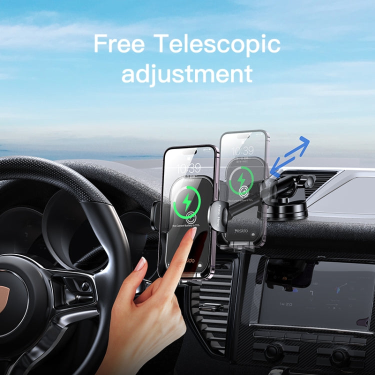 Yesido C197 15W 2 in 1 Suction Cup Type Wireless Charging Car Holder Set, C197