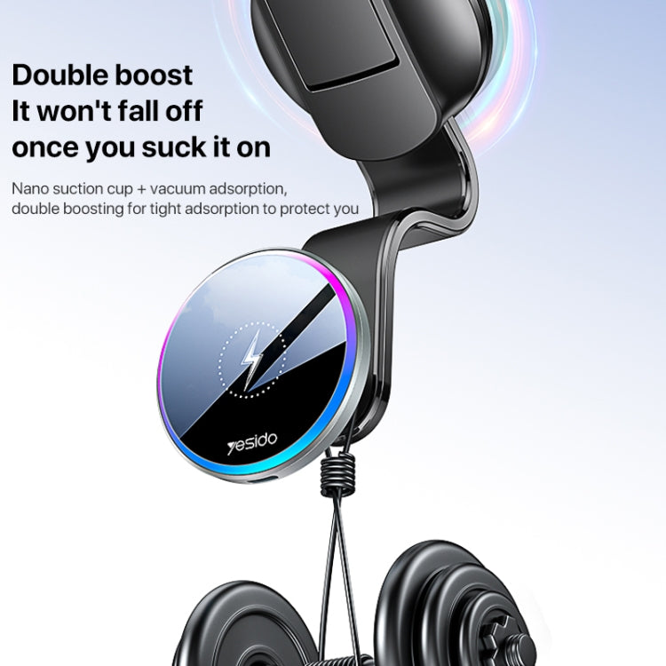 Yesido C292 15W Magnetic Suction Wireless Charging Car Holder, C292