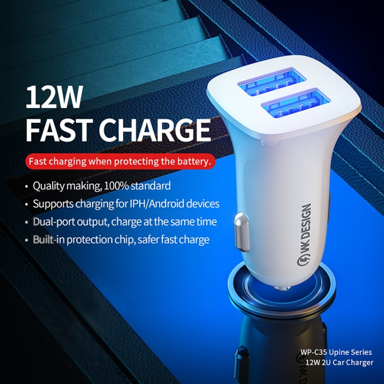 WK WP-C35 12W PC Dual USB Car Charger, WP-C35