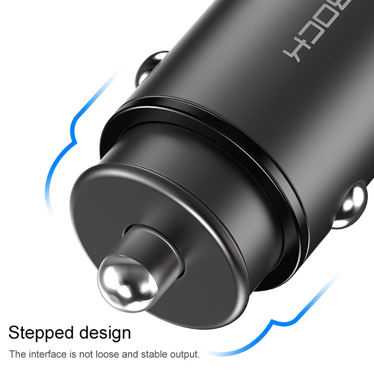 ROCK H15 Dual Port USB + USB-C / Type-C PD30W Car Charger, H15