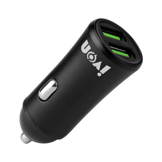 IVON CC26 5V 2.1A Dual USB Port Mini Car Charger, CC26 Black, CC26 Grey