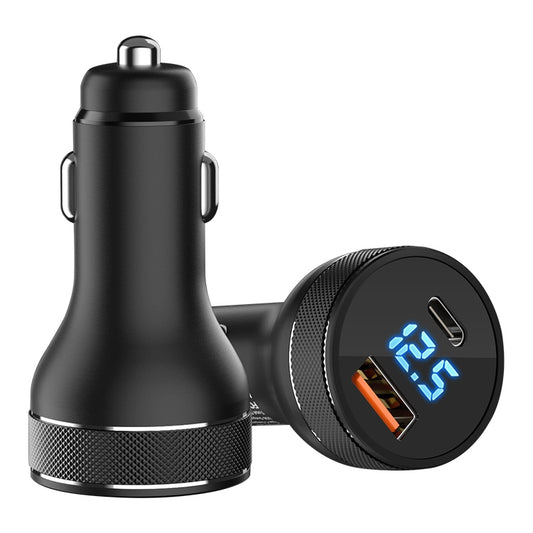 ACC-568 PD 20W USB-C / Type-C + USB Digital Display Fast Charge Car Charger, ACC-568