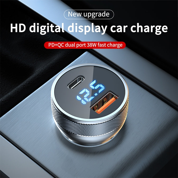 ACC-568 PD 20W USB-C / Type-C + USB Digital Display Fast Charge Car Charger, ACC-568