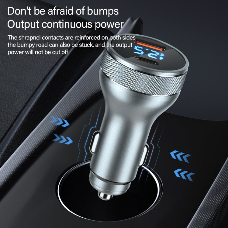 ACC-568 PD 20W USB-C / Type-C + USB Digital Display Fast Charge Car Charger, ACC-568