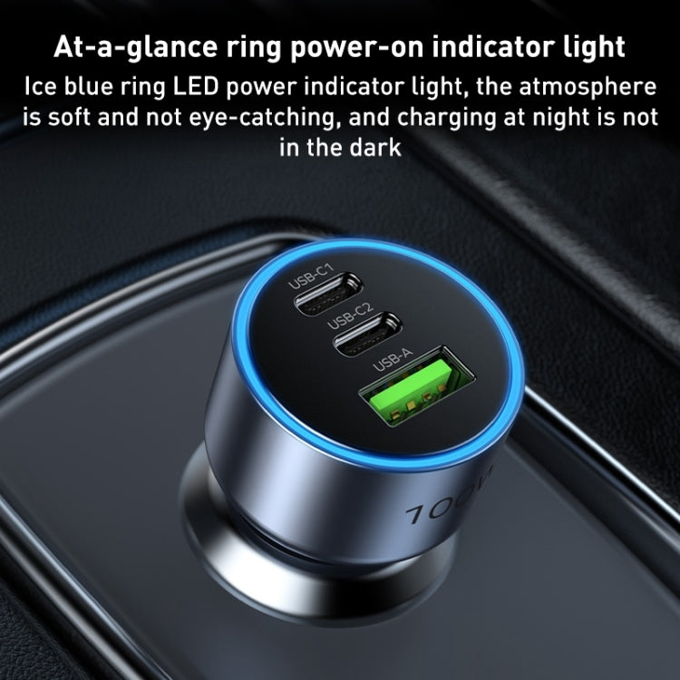 MOMAX UC17E 100W USB-C / Type-C x 2 + USB Three Ports Car Charger, 100W