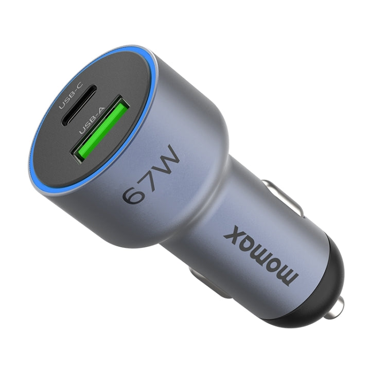 MOMAX UC16E 67W USB-C / Type-C + USB Dual Ports Car Charger, 67W