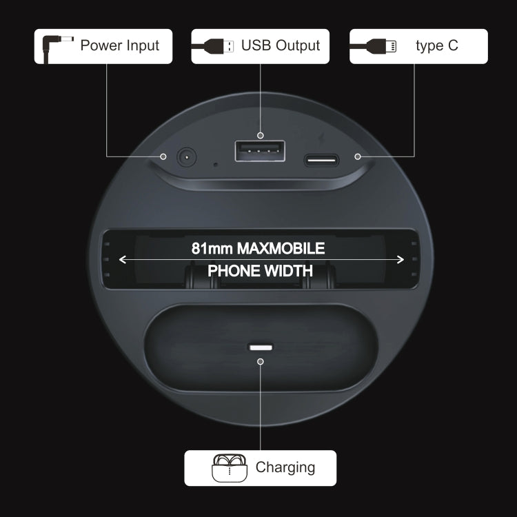 X13A 4 in 1 Car QI Standard Charging Cup Wireless Fast Charger, X13A