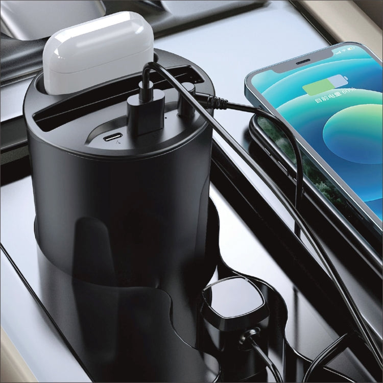 X13A 4 in 1 Car QI Standard Charging Cup Wireless Fast Charger, X13A