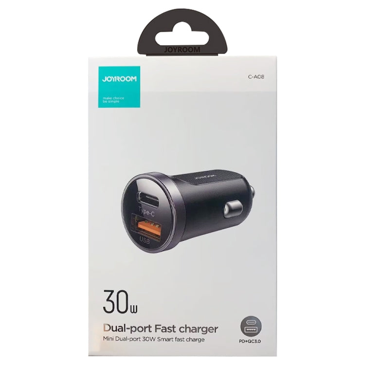 JOYROOM C-A08 30W Mini PD+QC3.0 Dual-port Smart Car Charger, C-A08