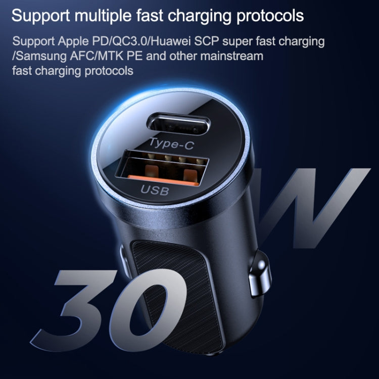 JOYROOM C-A08 30W Mini PD+QC3.0 Dual-port Smart Car Charger, C-A08