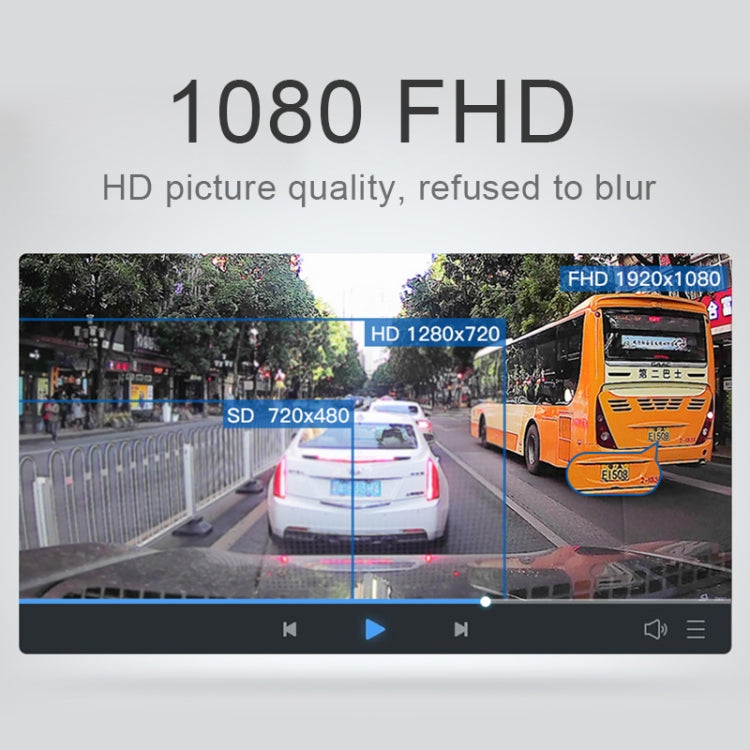 4 inch Car 2.5D HD 1080P Dual Recording Driving Recorder DVR Support Parking Monitoring / Loop Recording, 4 inch 2.5D