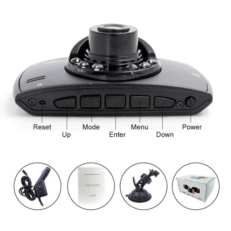 G30 2.2 inch Car 480P Single Recording Driving Recorder DVR Support Parking Monitoring / Loop Recording, 2.2 inch