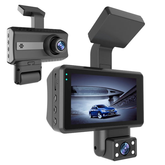 Front and Inner Dual Camera HD Infrared Night Vision Car Dash Cam Driving Recorder, Front and Inner