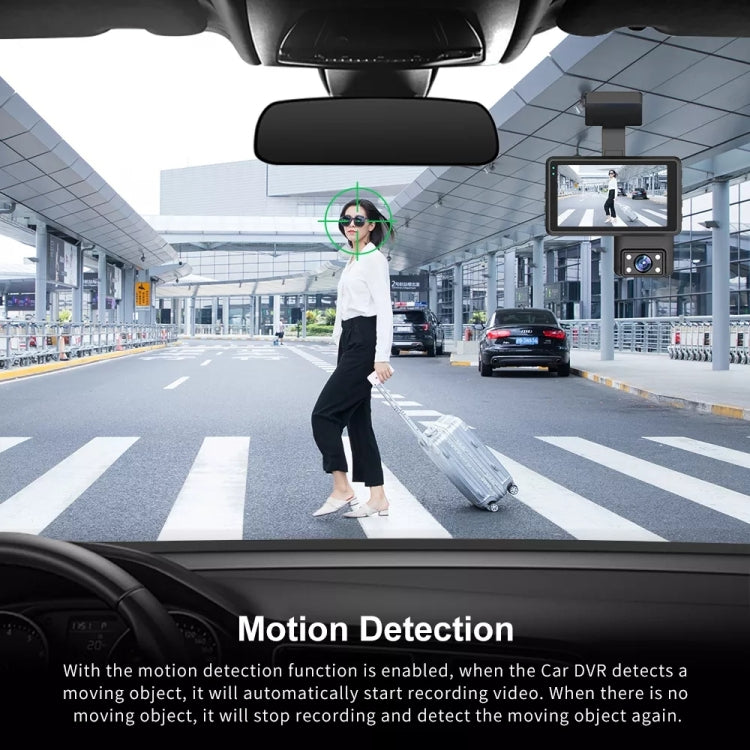 Front and Inner Dual Camera HD Infrared Night Vision Car Dash Cam Driving Recorder, Front and Inner