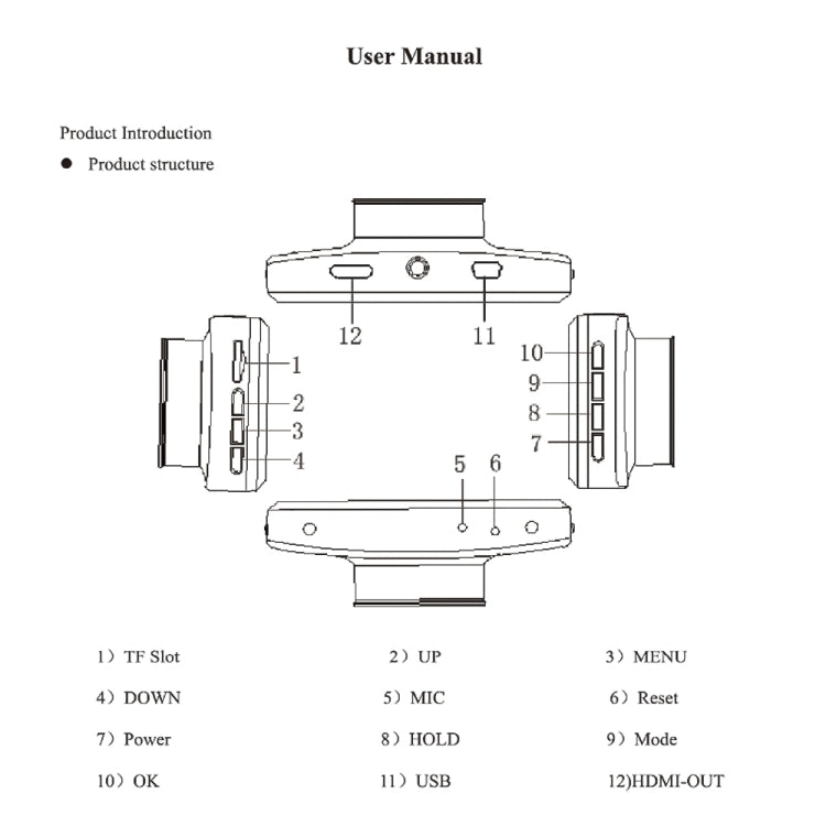 F9 Car Front and  Inner Dual Camera HD Infrared Night Vision Car Driving Recorder, Car Front and Inner