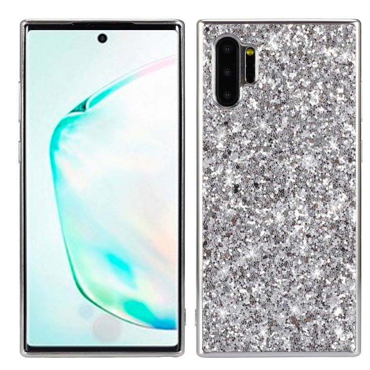 Plating Glittery Powder Shockproof TPU Case, For Galaxy Note 10+