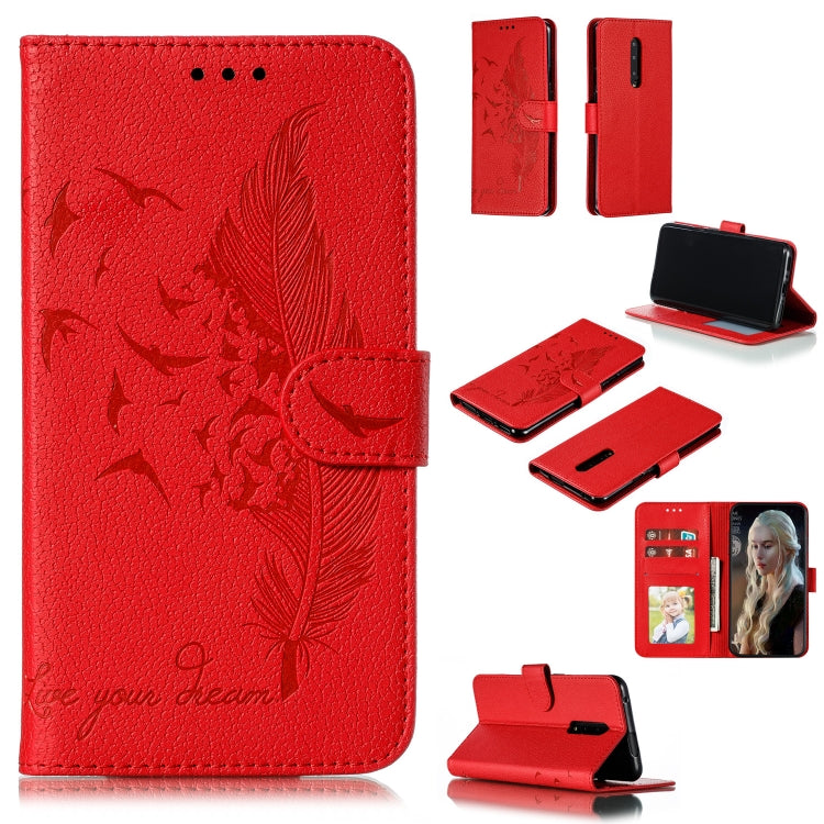 Feather Pattern Litchi Texture Horizontal Flip Leather Case with Wallet & Holder & Card Slots, For LG K50, For LG Stylo 4, For LG Stylo 5, For OnePlus 7 Pro