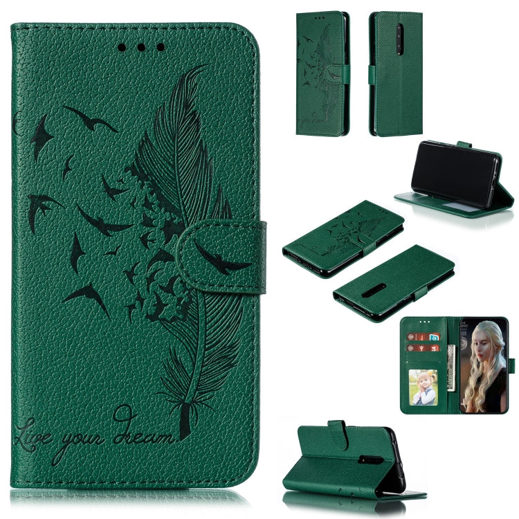 Feather Pattern Litchi Texture Horizontal Flip Leather Case with Wallet & Holder & Card Slots, For LG K50, For LG Stylo 4, For LG Stylo 5, For OnePlus 7 Pro