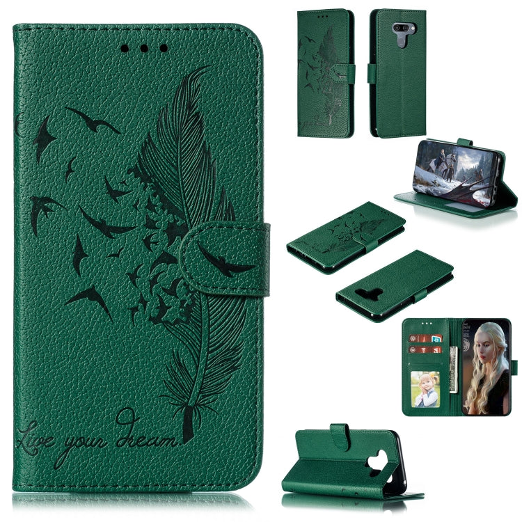 Feather Pattern Litchi Texture Horizontal Flip Leather Case with Wallet & Holder & Card Slots, For LG K50, For LG Stylo 4, For LG Stylo 5, For OnePlus 7 Pro