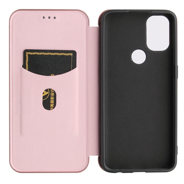 Carbon Fiber Texture Magnetic Horizontal Flip TPU + PC + PU Leather Case with Card Slot, For OnePlus Nord N10 5G, For OnePlus Nord N100