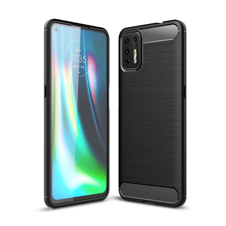 Brushed Texture Carbon Fiber TPU Case, For Motorola Moto G9 Plus, For Motorola One Fusion