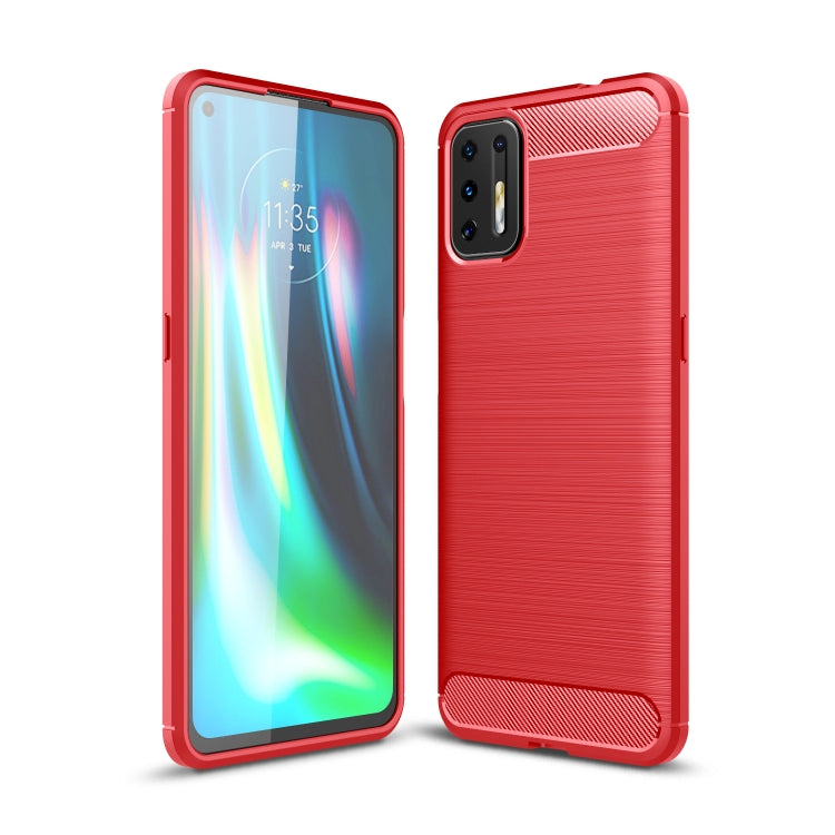 Brushed Texture Carbon Fiber TPU Case, For Motorola Moto G9 Plus, For Motorola One Fusion
