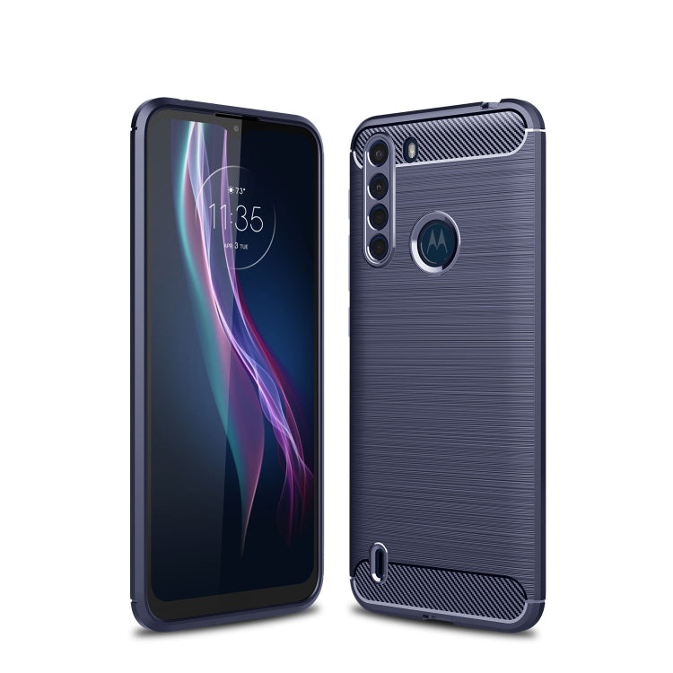 Brushed Texture Carbon Fiber TPU Case, For Motorola Moto G9 Plus, For Motorola One Fusion