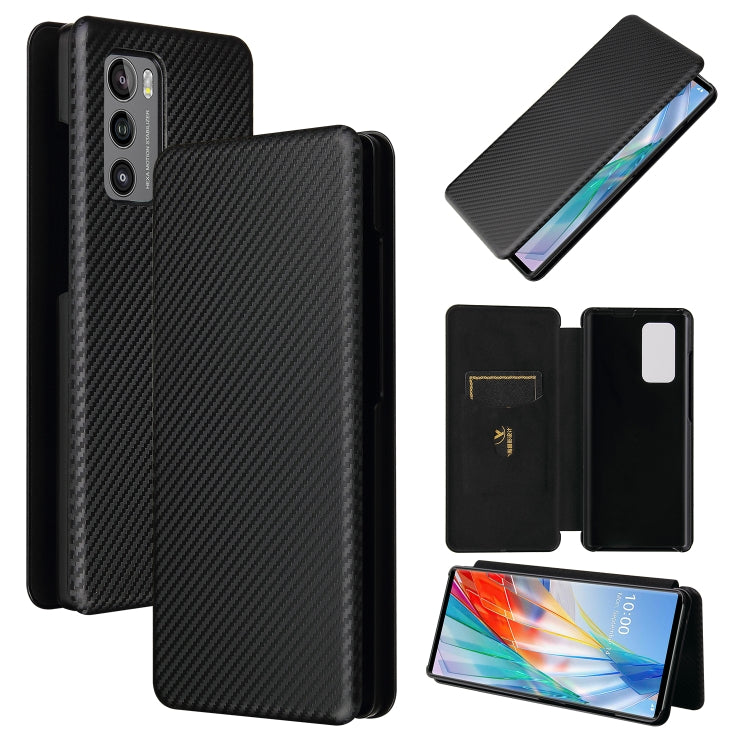 Carbon Fiber Texture Magnetic Horizontal Flip TPU + PC + PU Leather Case with Card Slot, For LG Wing 5G, For LG Wing 5G with Buckle, For OPPO A72 5G, For OPPO A15