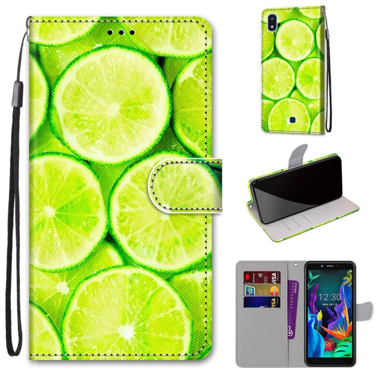 Coloured Drawing Cross Texture Horizontal Flip PU Leather Case with Holder & Card Slots & Wallet & Lanyard, For LG K20 (2019)