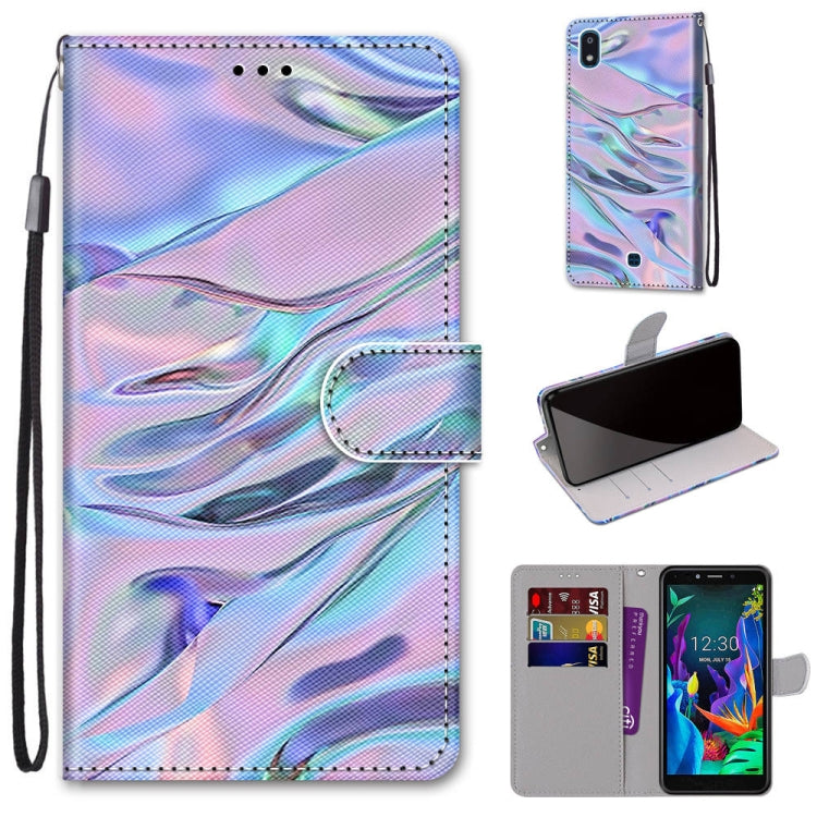 Coloured Drawing Cross Texture Horizontal Flip PU Leather Case with Holder & Card Slots & Wallet & Lanyard, For LG K20 (2019)