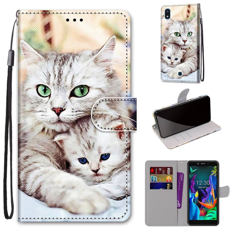 Coloured Drawing Cross Texture Horizontal Flip PU Leather Case with Holder & Card Slots & Wallet & Lanyard, For LG K20 (2019)