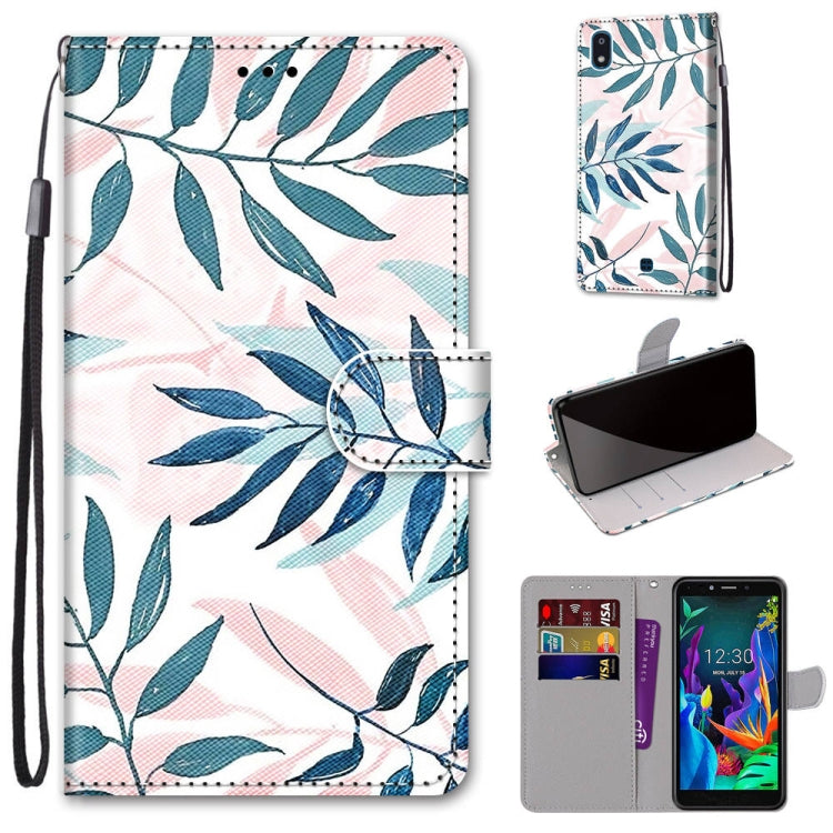 Coloured Drawing Cross Texture Horizontal Flip PU Leather Case with Holder & Card Slots & Wallet & Lanyard, For LG K20 (2019)