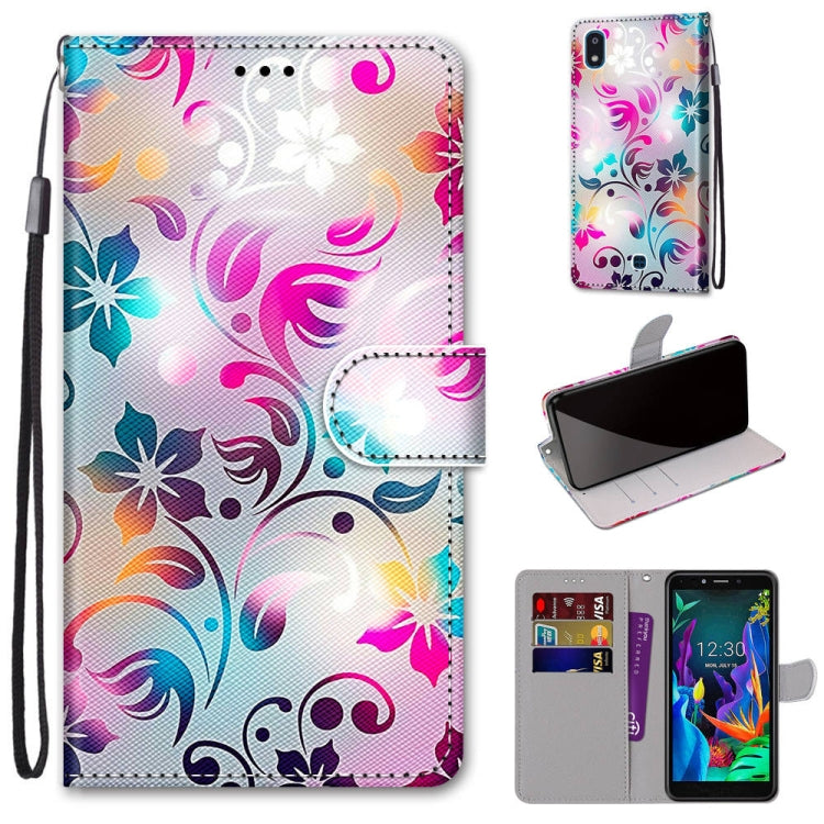 Coloured Drawing Cross Texture Horizontal Flip PU Leather Case with Holder & Card Slots & Wallet & Lanyard, For LG K20 (2019)