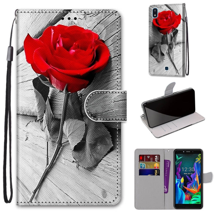 Coloured Drawing Cross Texture Horizontal Flip PU Leather Case with Holder & Card Slots & Wallet & Lanyard, For LG K20 (2019)