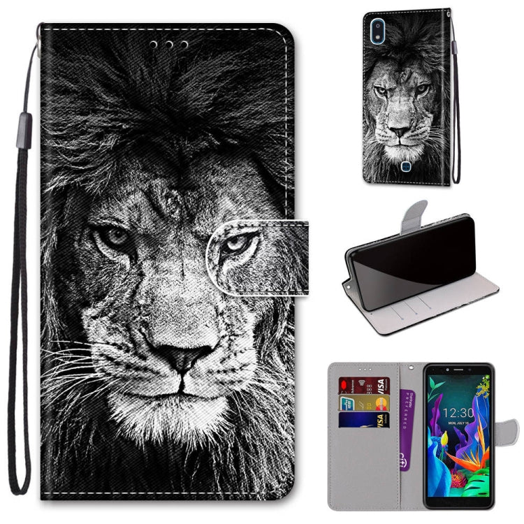 Coloured Drawing Cross Texture Horizontal Flip PU Leather Case with Holder & Card Slots & Wallet & Lanyard, For LG K20 (2019)