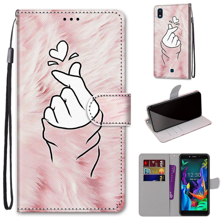 Coloured Drawing Cross Texture Horizontal Flip PU Leather Case with Holder & Card Slots & Wallet & Lanyard, For LG K20 (2019)